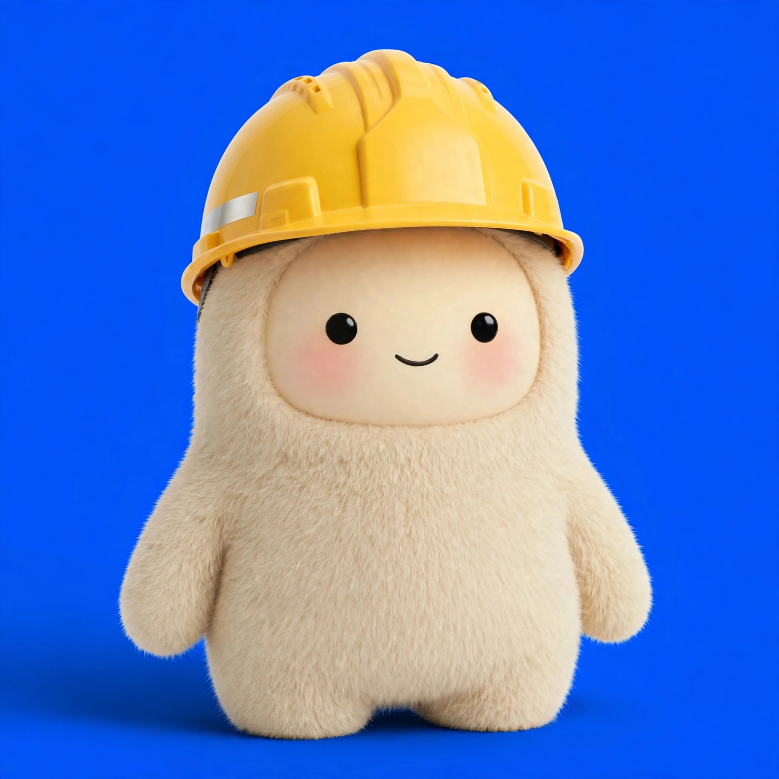 Leo the Muse — beige builder character in a yellow hard hat